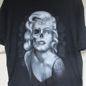 Marilyn Monroe Skull Tattoo Tee